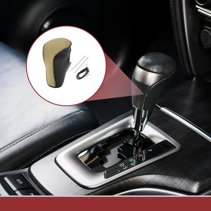 Gear Shift Knob Cover for Honda Accord 2008-2012 Black Beige Leather