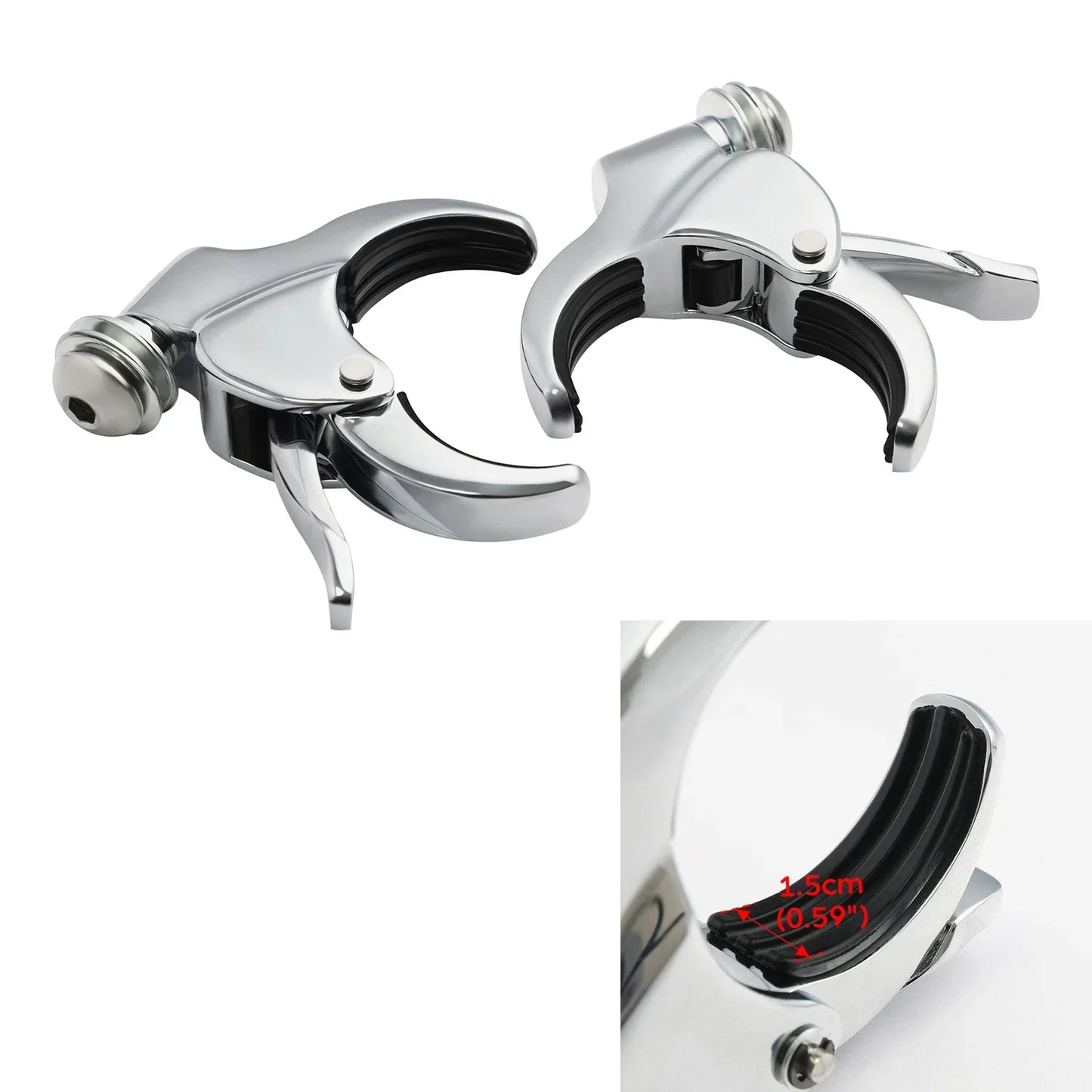 49mm Windshield Clamps for Harley Fat Bob 2018-2025 Chrome