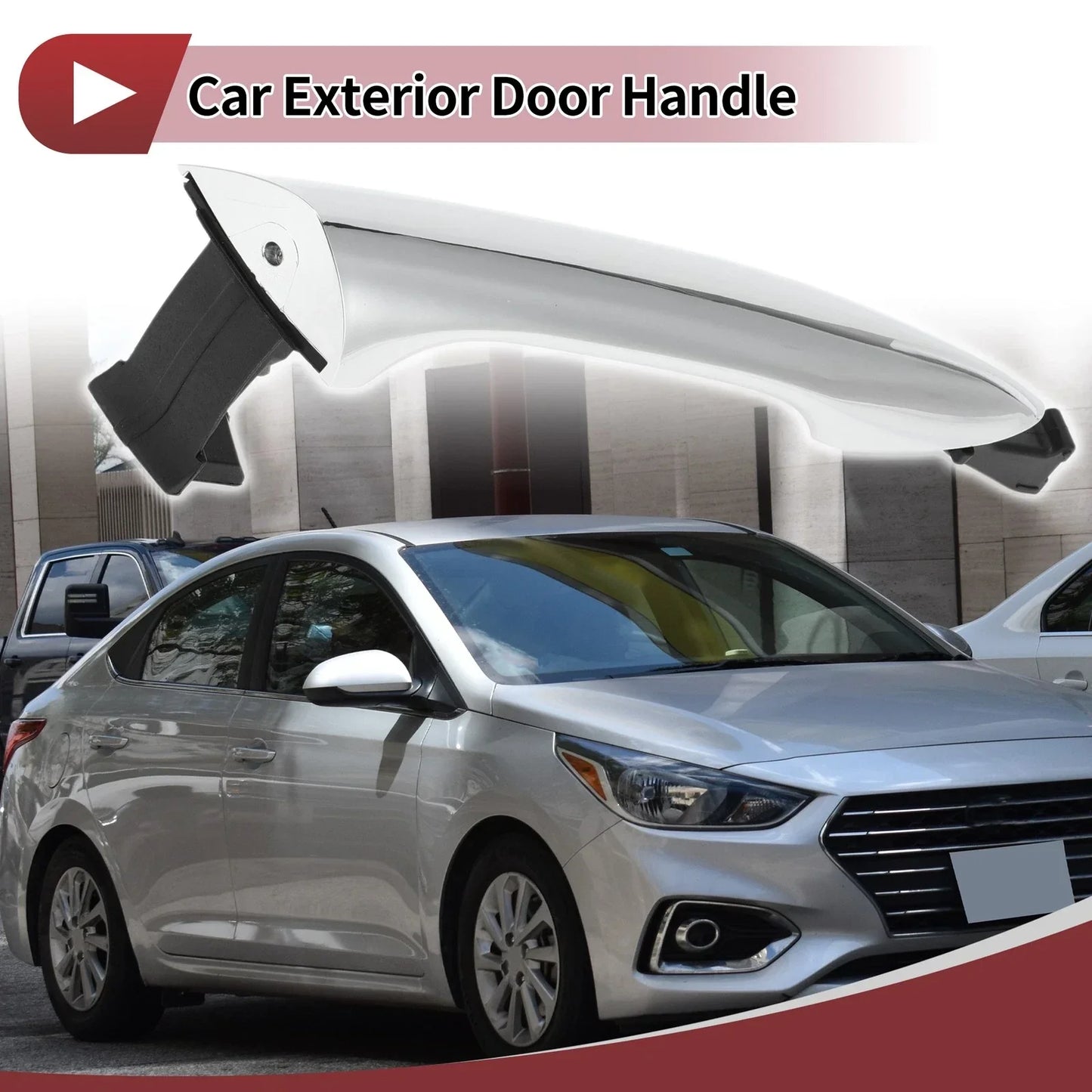 Car Door Handle Grip for Hyundai Elantra Front Right (2011-2016) Silver Tone