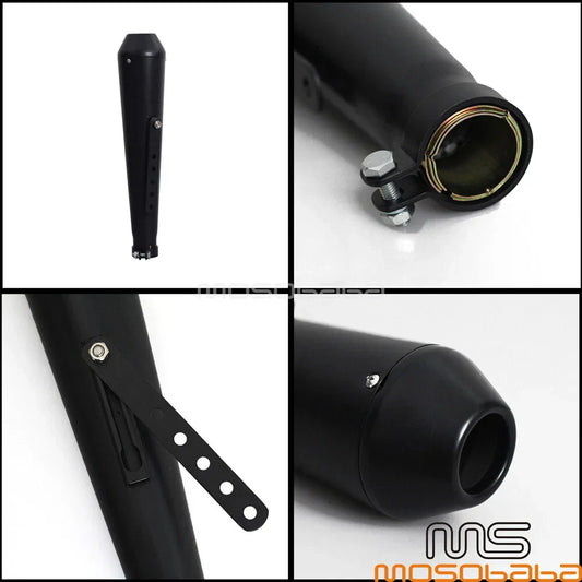 18" Reverse Cone Shorty Exhaust Muffler Pipes for Cafe Racer