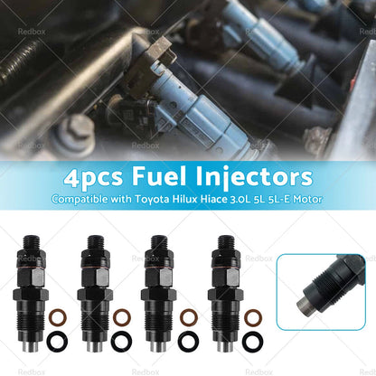 4X Diesel Fuel Injectors for Toyota Hilux Hiace 3L 5L (1997-2005)