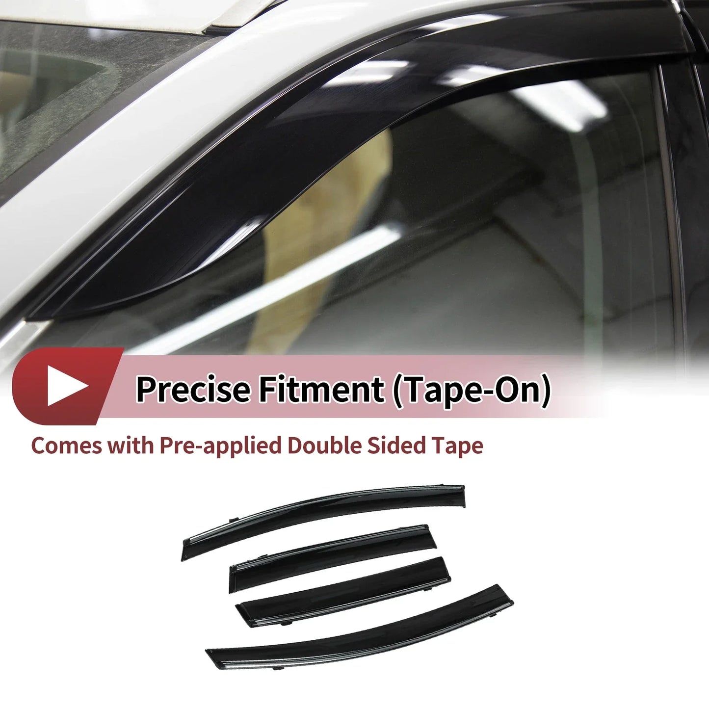 Window Deflectors for Honda Fit Side Window Vent Visors Black 2009-2014