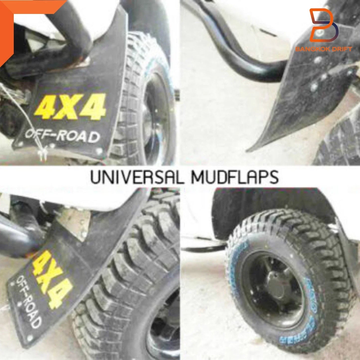 Isuzu 4WD 4x4 Off-Road Mud Flaps Splash Guards  Black Rubber