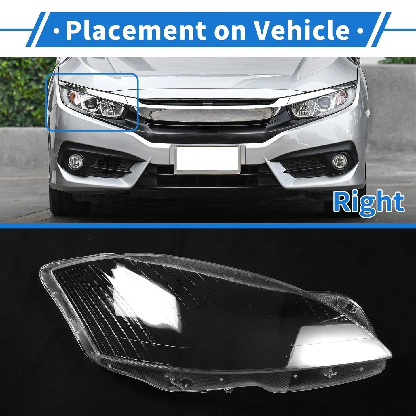 Car Front Right Headlight Lens Cover for Mercedes-Benz S-Class (2006-2009)