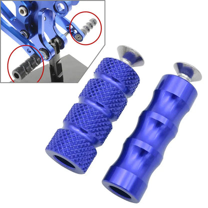 6mm Foot Peg Gear Shift Brake Lever Toe Peg Pedal for Universal Motorcycle Blue