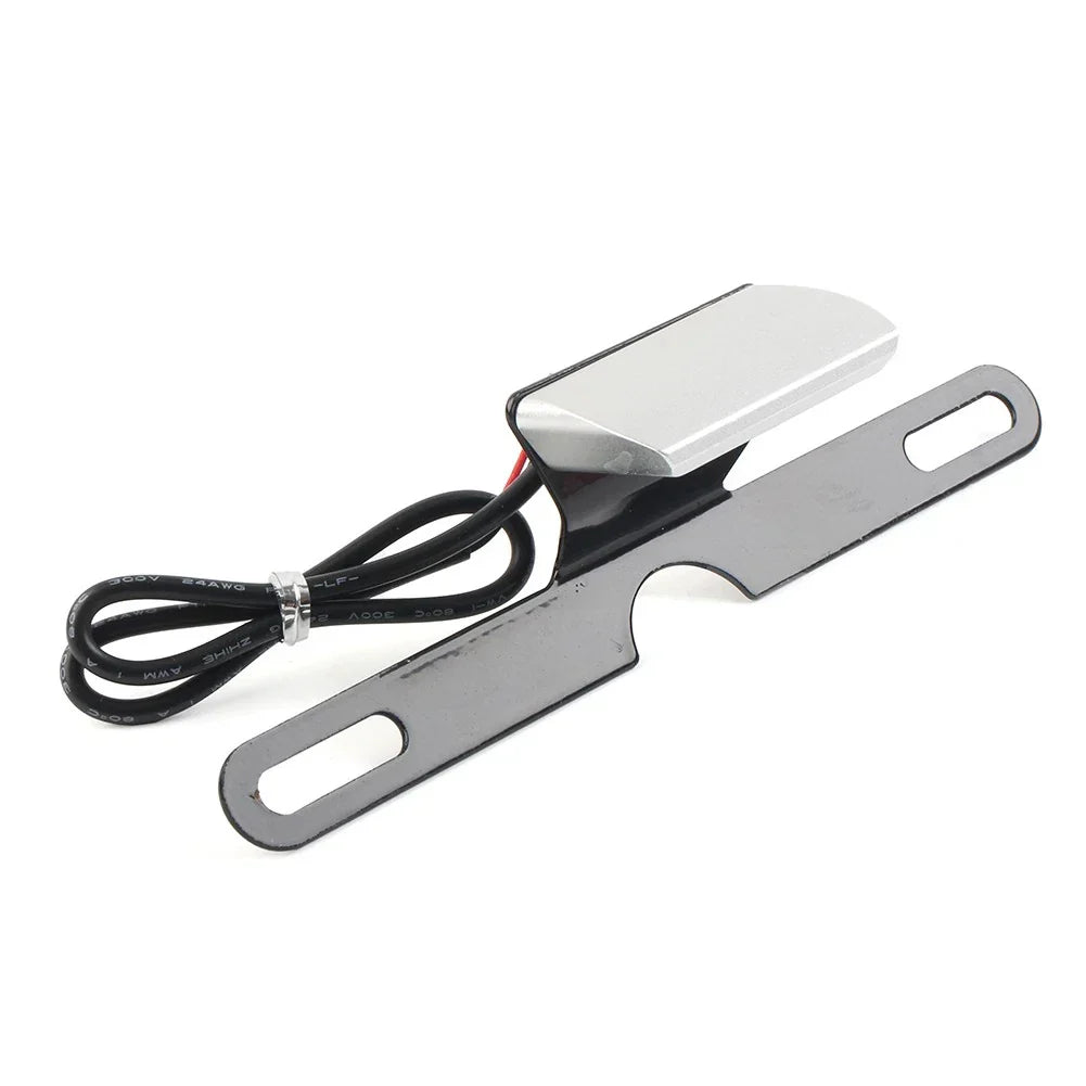 LED Brake Tail Light License Plate Mount Holder for Motorcycle Silver