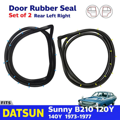 Door Rubber Weatherstrip Seal Rear L+R Fits Datsun Sunny B210 120Y 4D Sedan D05