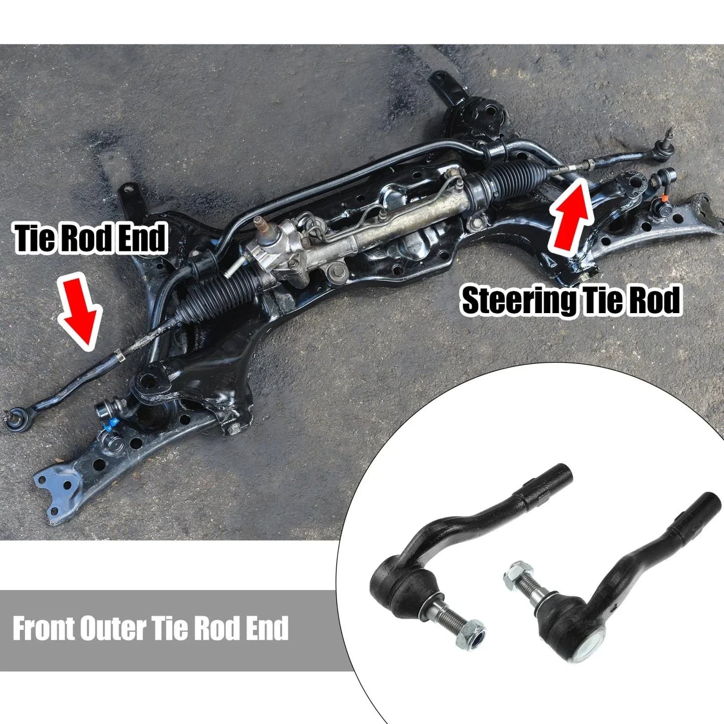 2 x Front Outer Tie Rod Ends for Mercedes-Benz C230 C240 C280 (2000-2007)