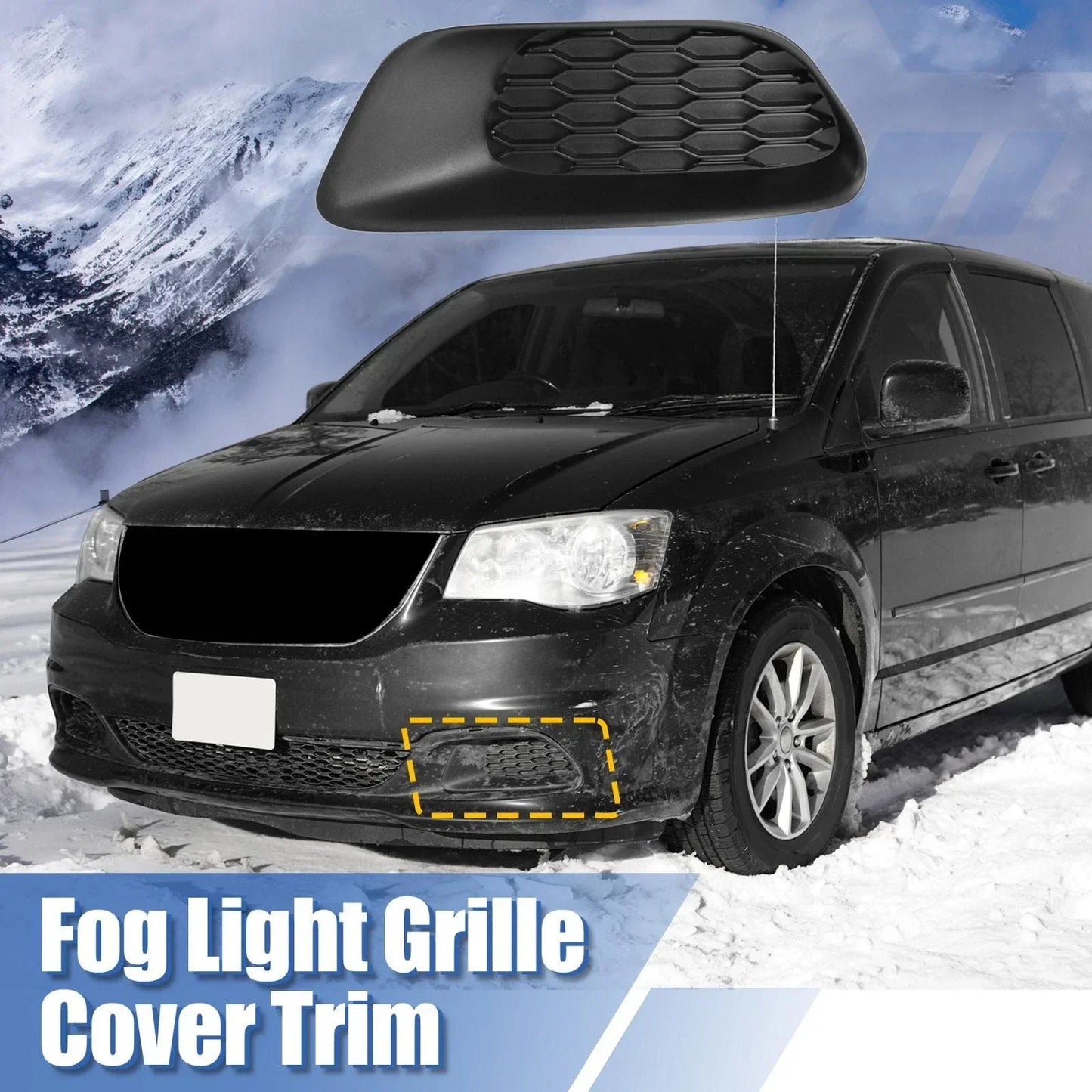 Front Right Fog Light Grille Cover for Dodge Grand Caravan (2011-2020)
