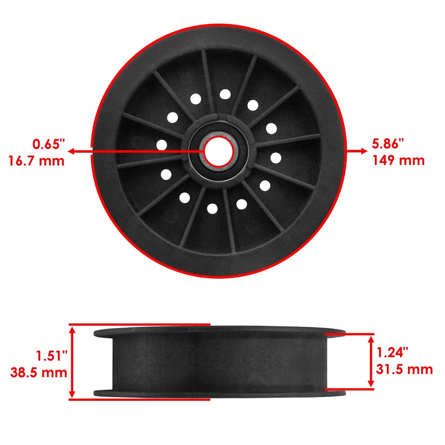 Deck Pulley Replacement for Hustler FasTrak with 36 42 48 54 60 Deck (197?)