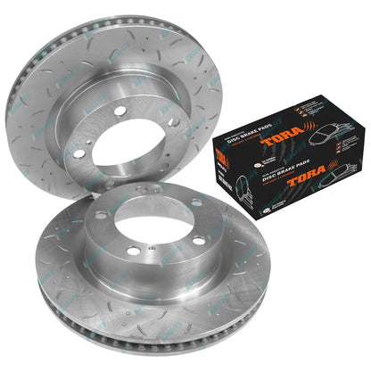 Dimpled & Slotted Disc Brake Rotors & Pads for Landcruiser 200 Series (2008-2023)