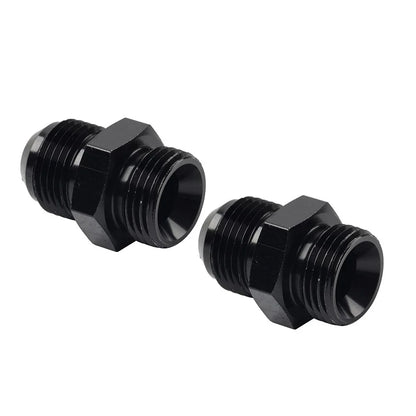 Black Aluminum AN10 Flare to 8AN ORB Male Fitting Adapter w/ O-Rings