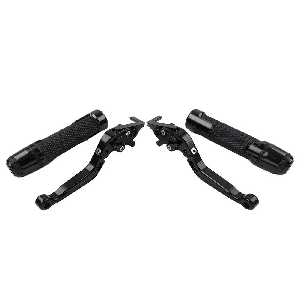 Black Extendable Brake Clutch Levers & Handlebar Grips for Daytona 675 R