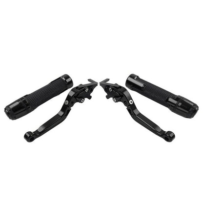 Black Extendable Brake Clutch Levers & Handlebar Grips for Daytona 675 R