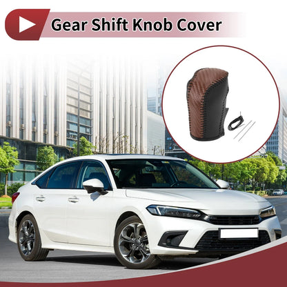 Car Gear Shift Knob Cover for Honda Inspire 2023 Brown Faux Leather