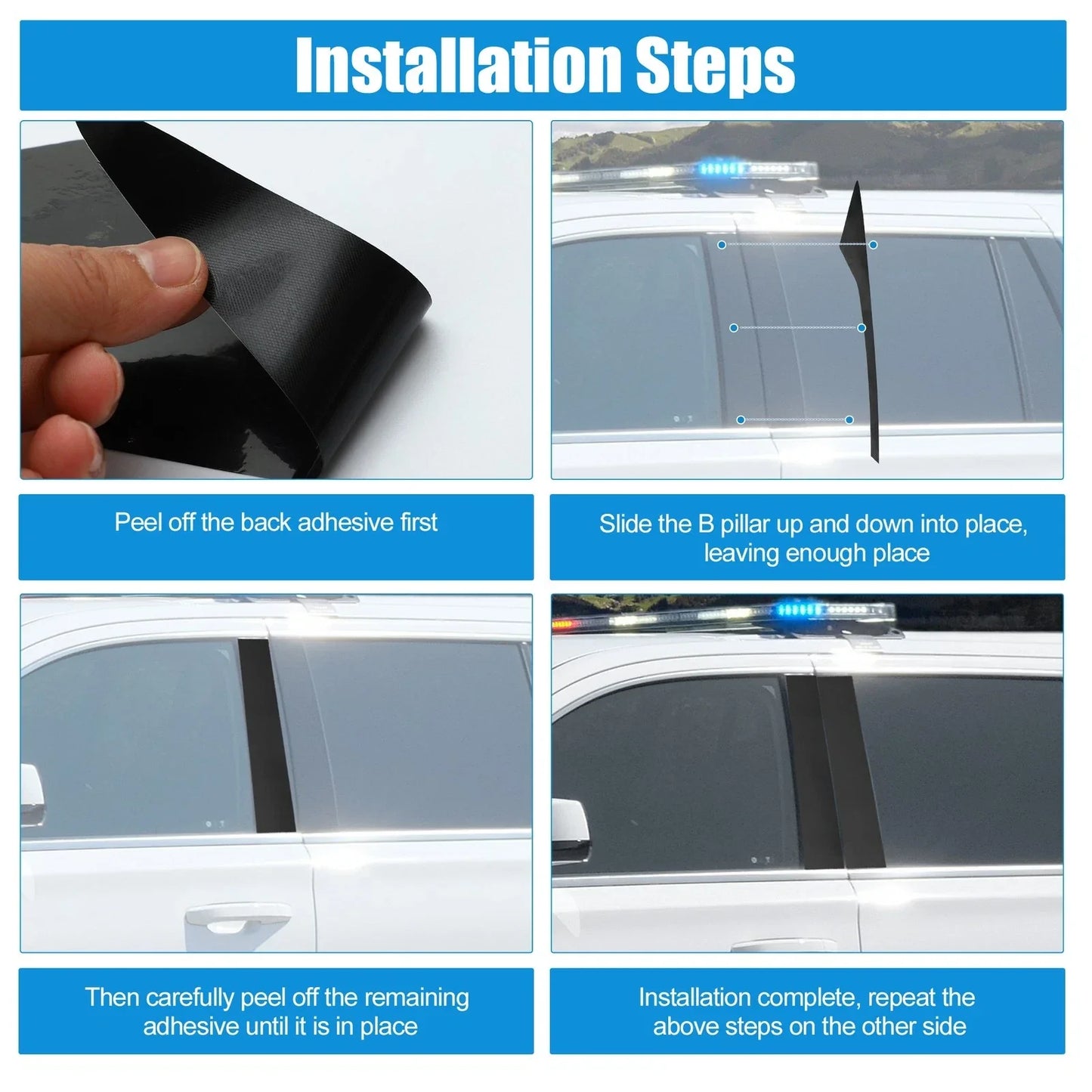 6 Pcs Windshield B Pillar Trim for Honda Accord (2018-2022) Bright Black