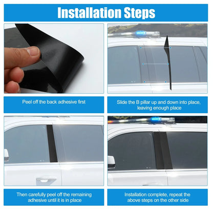 6 Pcs Windshield B Pillar Trim for Honda Accord (2018-2022) Bright Black