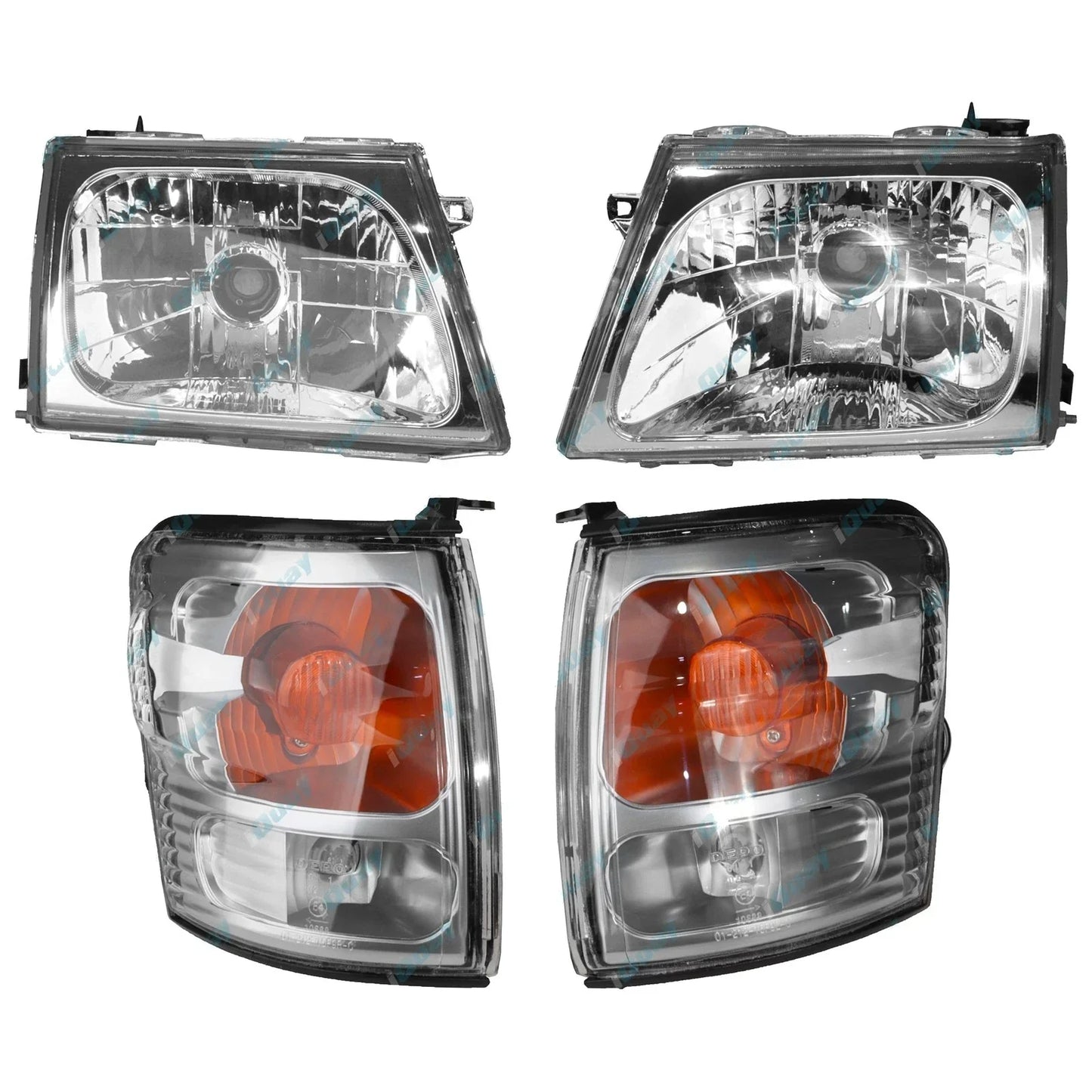 LH+RH Headlights and Indicators for Toyota Hilux SR5 2001-2005 Left Right L+R