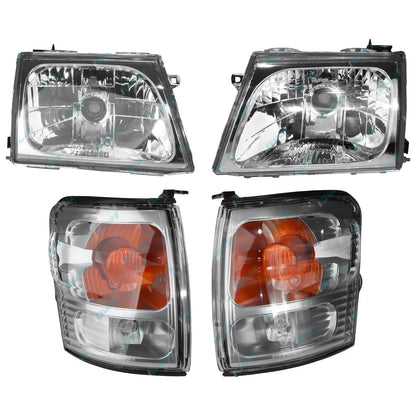 LH+RH Headlights and Indicators for Toyota Hilux SR5 2001-2005 Left Right L+R