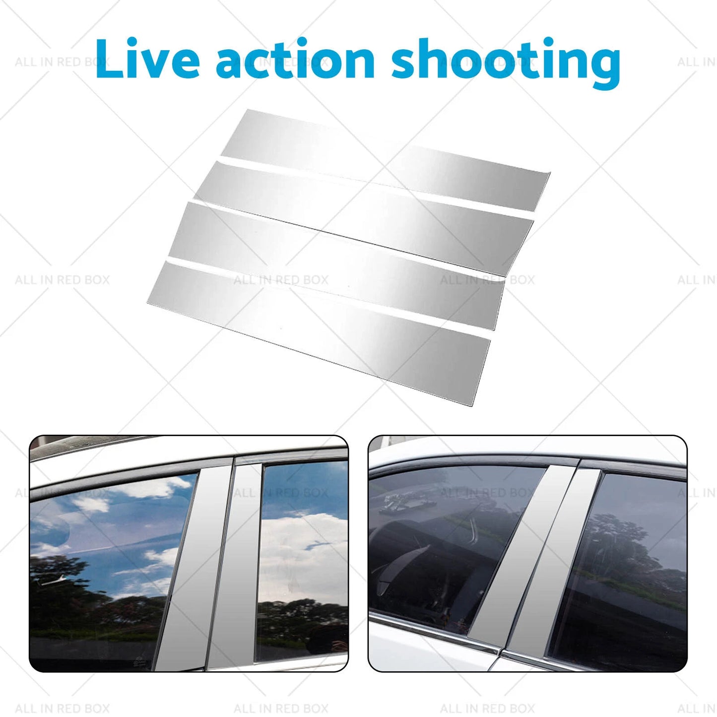 4 x Chrome Pillar Post Trim Covers for Dodge Ram 1500 Quad Cab (2009-2018)