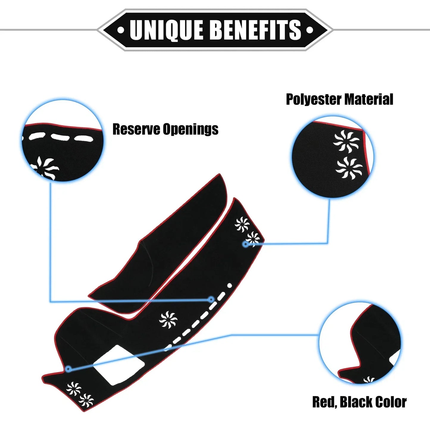 Dashboard Cover Mat Pad for Lexus RX 5th Gen ALA10 (2020-2023) Black Red