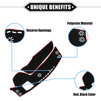 Dashboard Cover Mat Pad for Lexus RX 5th Gen ALA10 (2020-2023) Black Red