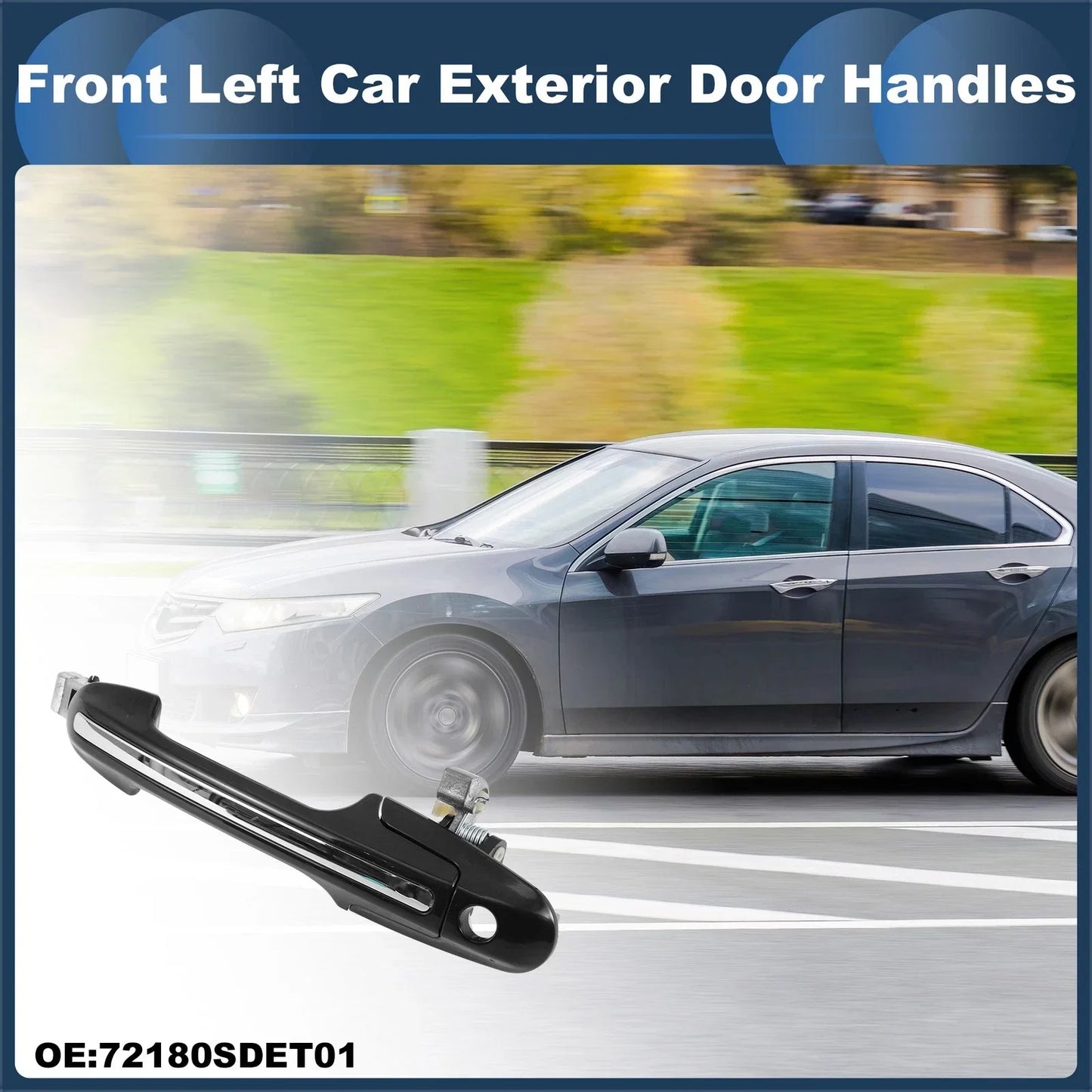 Front Left Exterior Door Handle for Honda Accord (2018-2023) Silver Tone