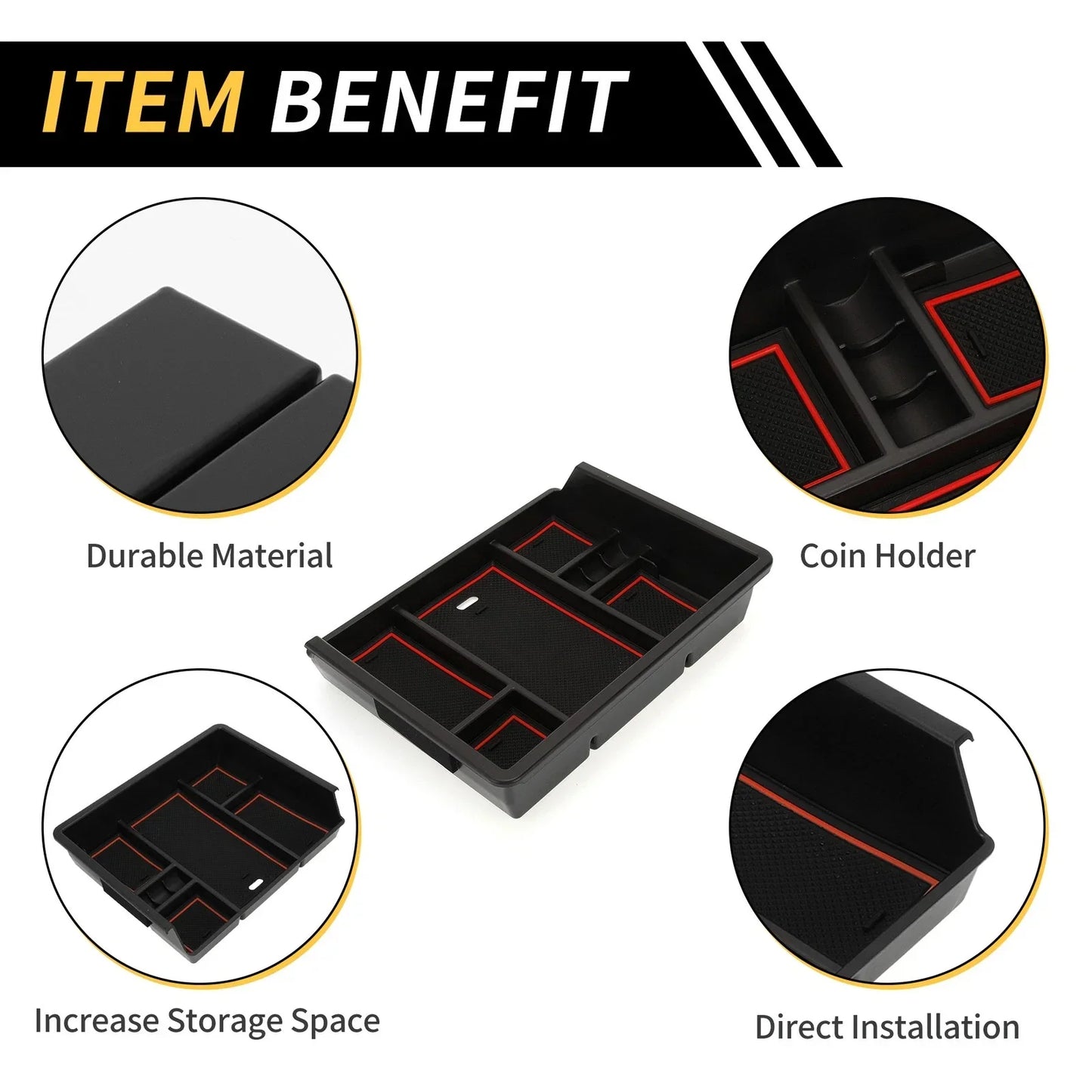 Center Console Organizer Insert Tray for Chevy Silverado & GMC Sierra (2014-2023)