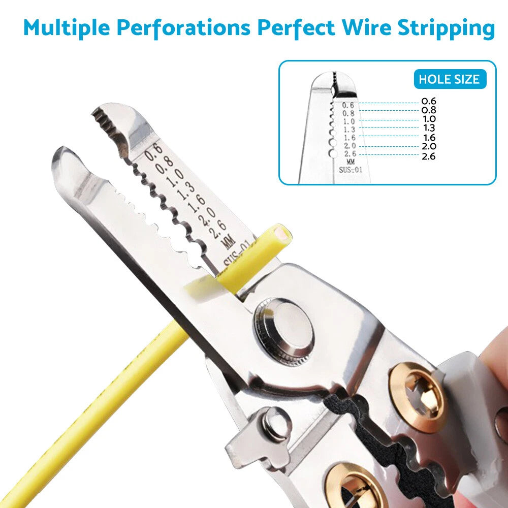 Multifunctional Wire Stripper Pliers Electric Cable Crimper Cutter Tool