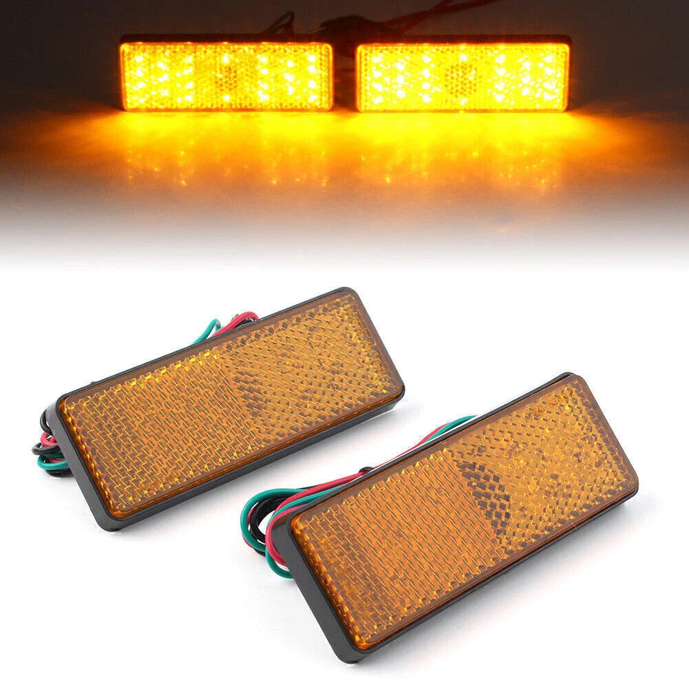 Universal Rectangle Reflector Turn Signal Tail Brake Lights