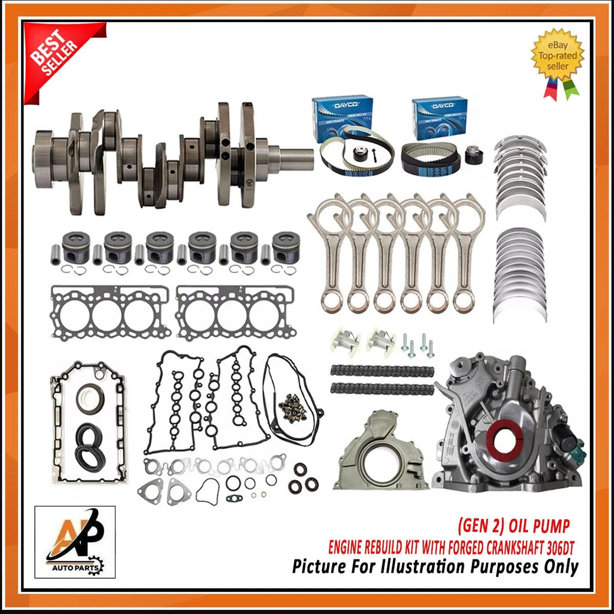Engine Rebuild Kit Gen 2 with Forged Crankshaft for Jaguar Land Rover 3.0 () (—)