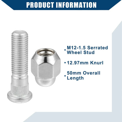 M12-1.50 Wheel Stud Bolts 2 x for Hyundai Sonata, Kia Rio (2006-2023)