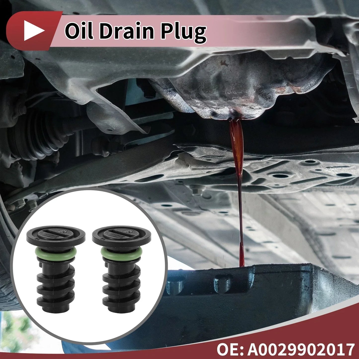Rubber Oil Drain Plug Set for Mercedes-Benz C63 AMG (2016-2018)