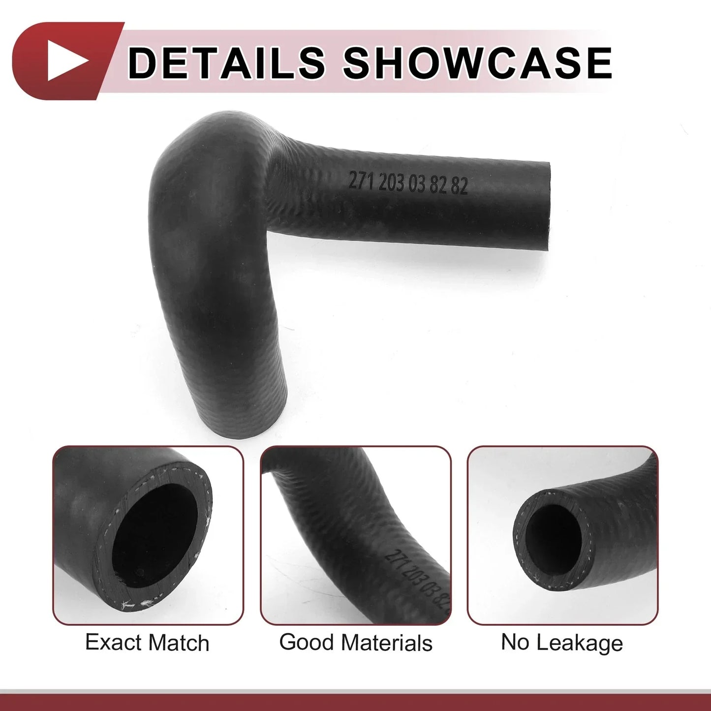 Heater Hose for Mercedes Benz C250 SLK250 2012-2015 2 x Rubber