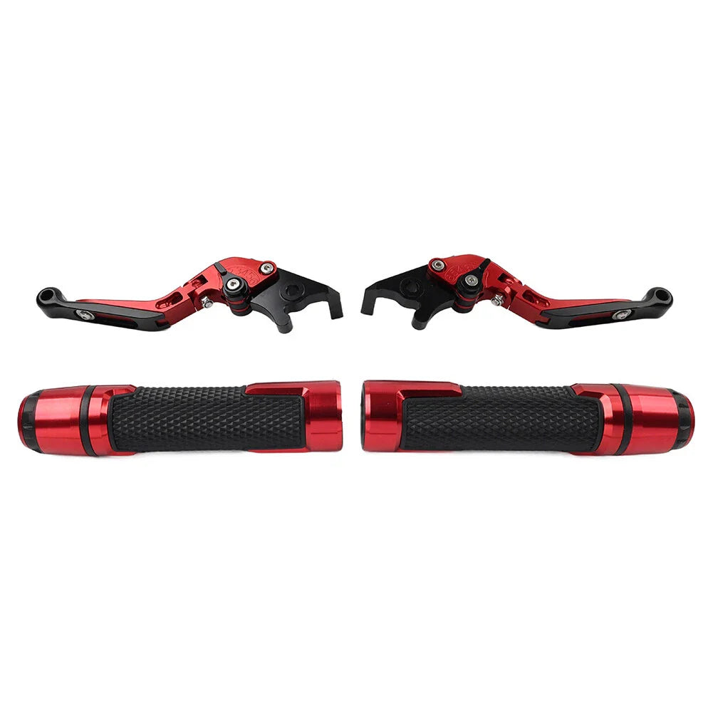 Red Extendable Brake Clutch Levers & Handlebar Grips for BMW C650GT C600 (2012-2016)