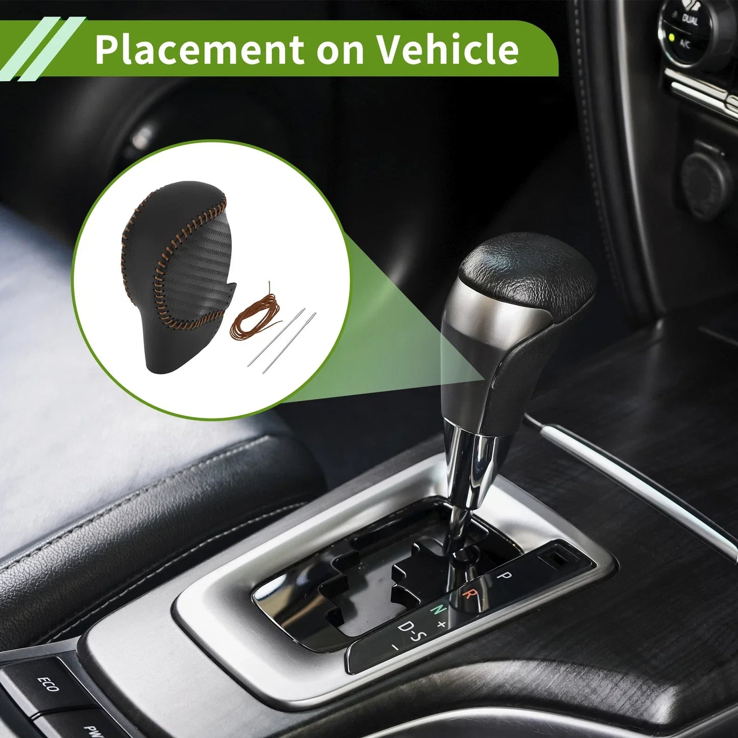 Gear Shift Knob Cover for Honda Civic 2022-2024 Black Carbon Fiber