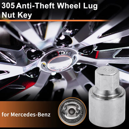 305 Wheel Lock Lug Nut for Mercedes-Benz (2010-2023) - Locking Nut Key Tool
