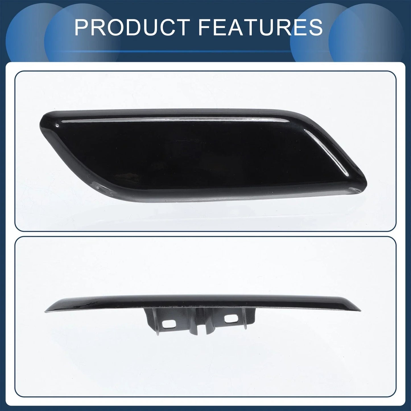Front Right Washer Nozzle Cover for Honda Accord VIII 2011-2013 Black 1 x