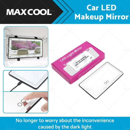 LED Light Car Sun Visor Makeup Mirror Set - Black