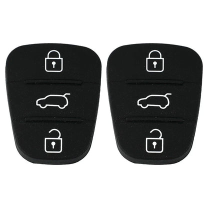 2 x Black Rubber Shell for Hyundai I10 I20 I30 Remote Car Key (3 Buttons)