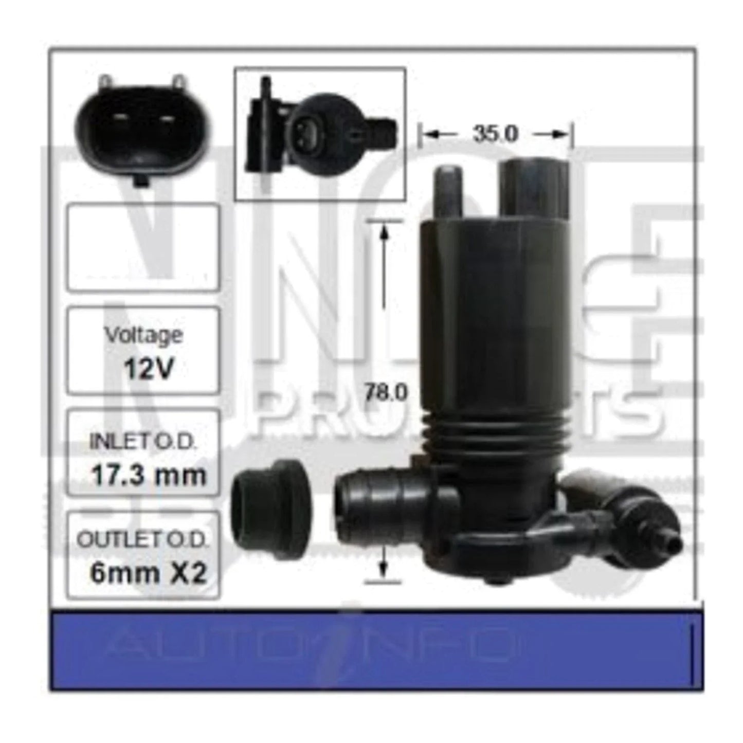 Front or Rear Windscreen Washer Pump for Nissan Pulsar C12 4cyl 1.6L 1.8L 13~17