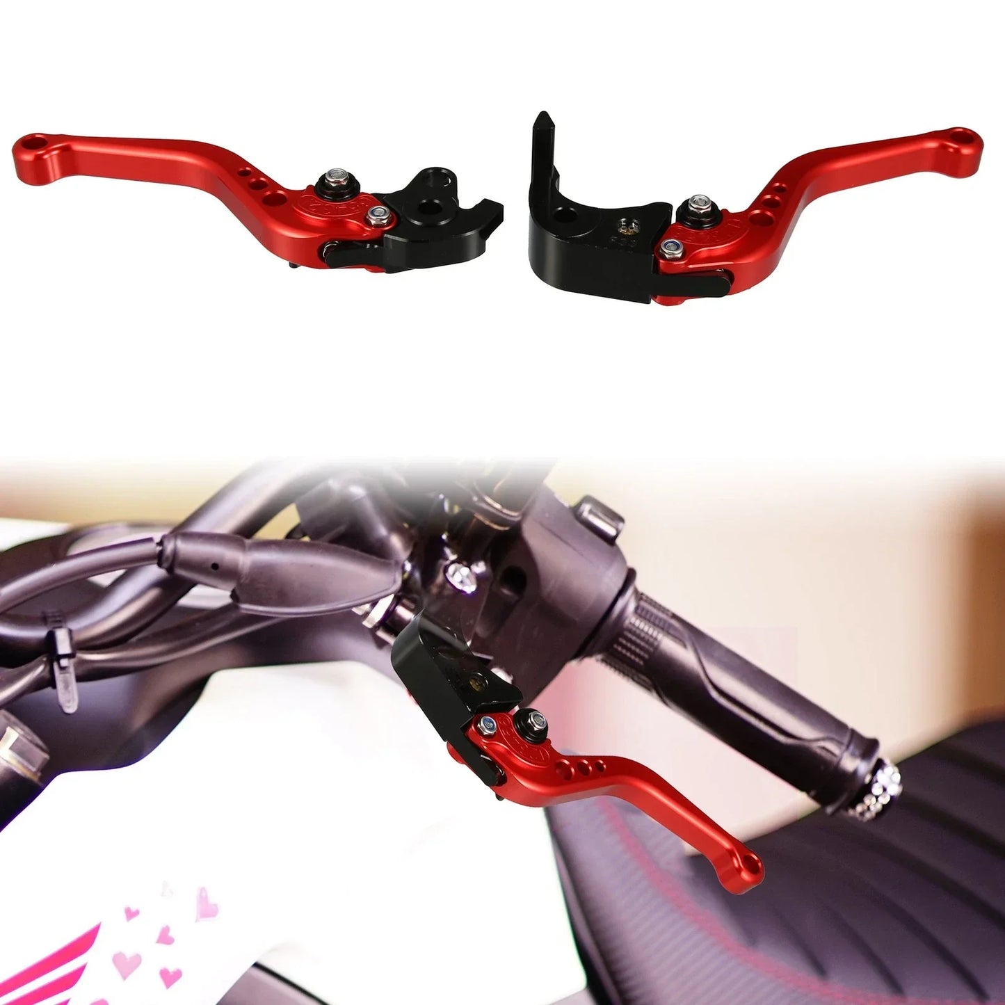 CNC 1 Pair Brake Clutch Levers for Honda CBR1000RR (2008-2023) Red