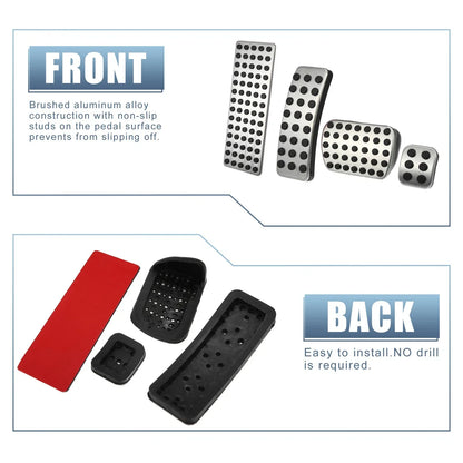 4 Pcs Accelerator & Brake Pedal Covers for Mercedes-Benz CLA180 (2015)