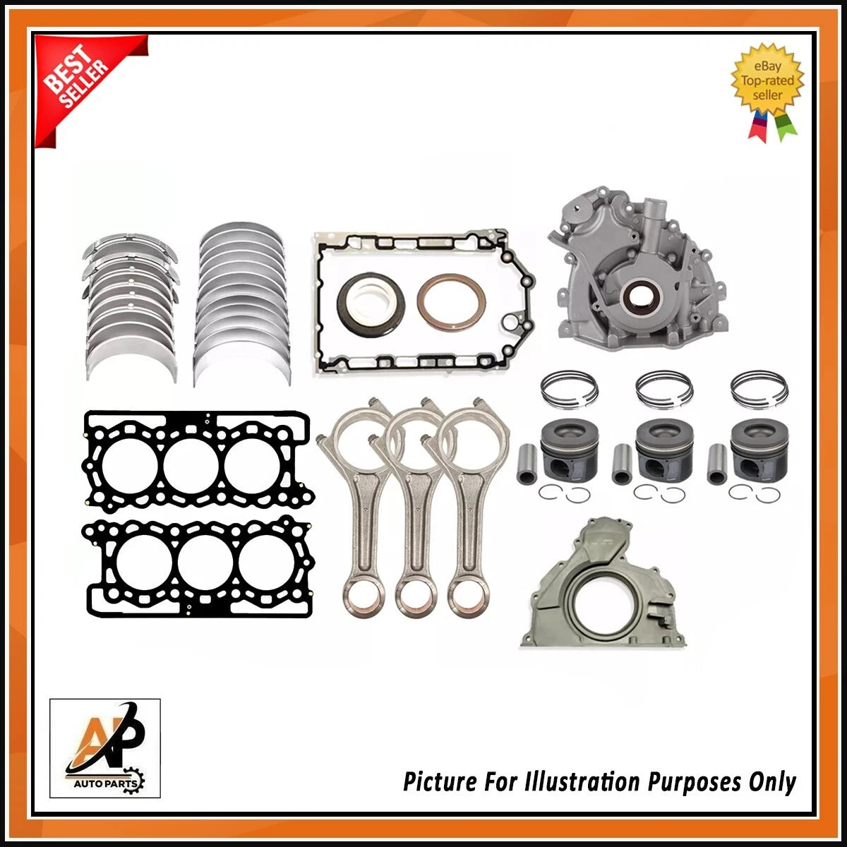 Engine Rebuild Kit Main Conrod Bearings for Land Rover Jaguar 306DT (3.0D)