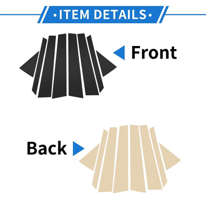 8 Pcs Black Door Pillar Window Trim for Hyundai Tucson (2016-2018)