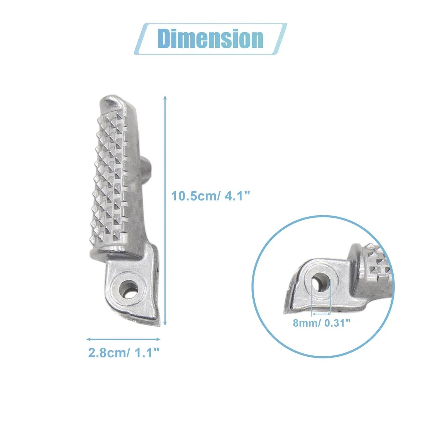 8mm Aluminium Alloy Motorcycle Footpegs