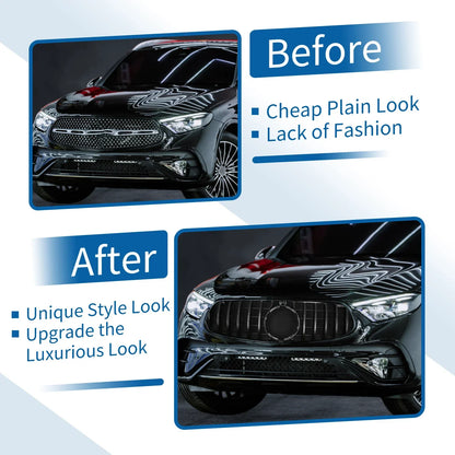 Front Upper Bumper Grille for Mercedes-Benz GLC250 2017-2018 Gloss Black