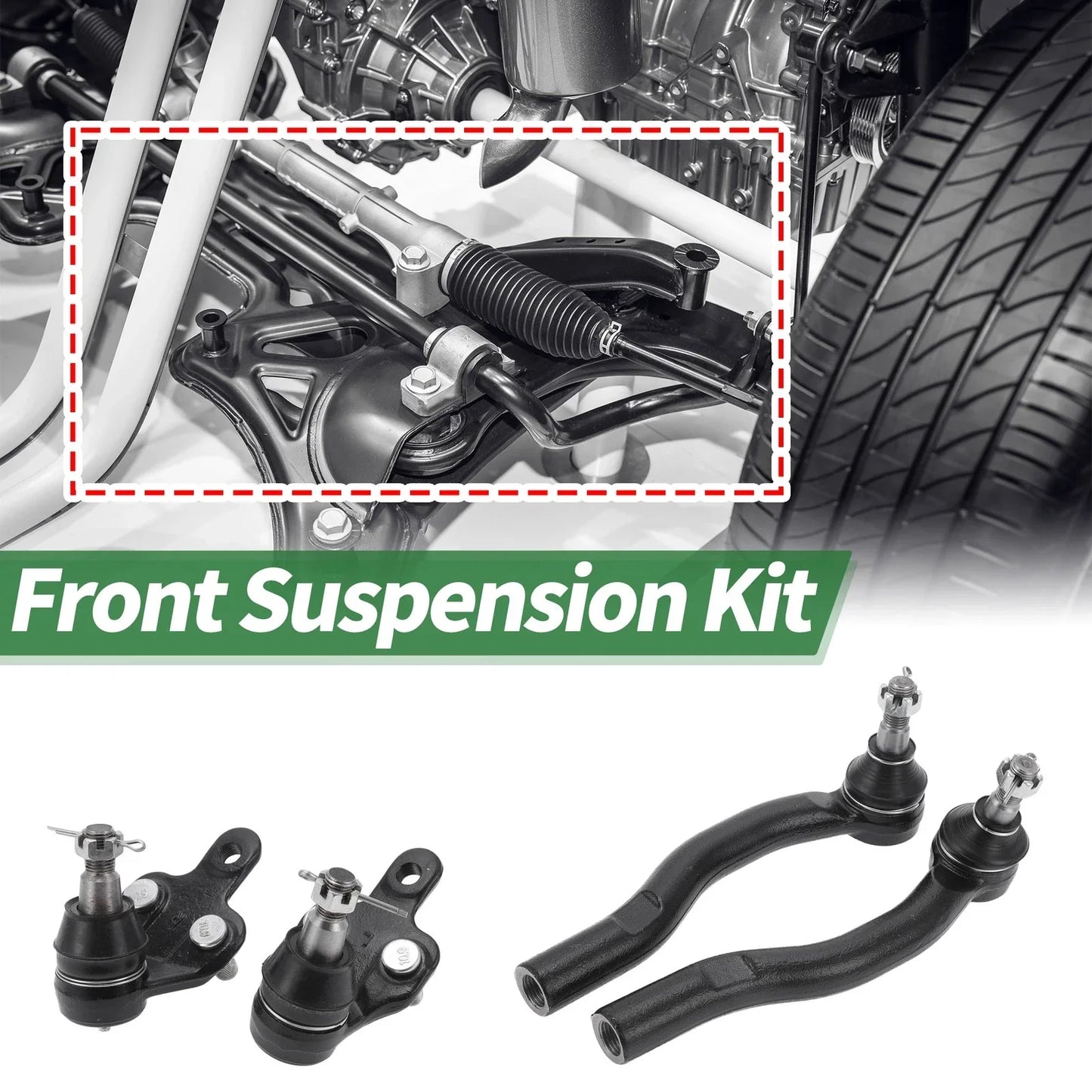 4 x Front Suspension Kit Outer Tie Rod Ends Lower Ball Joints for Toyota Solara