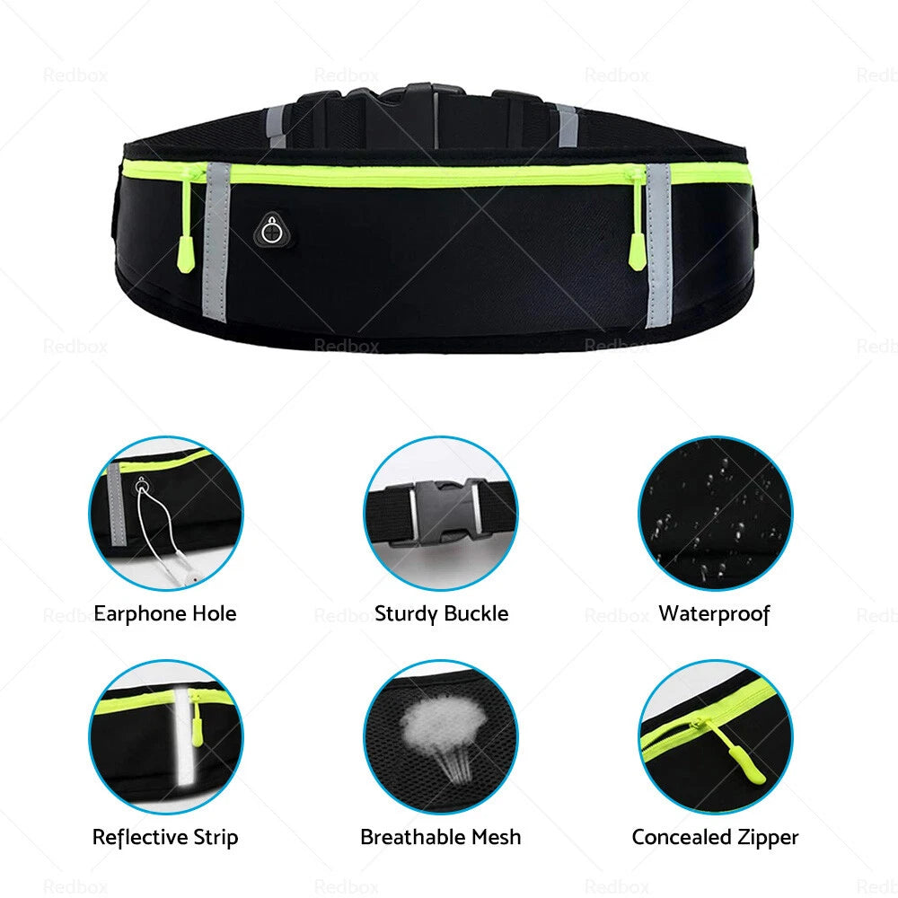 Waterproof Bum Bag with Reflective Strip for Hiking & Running