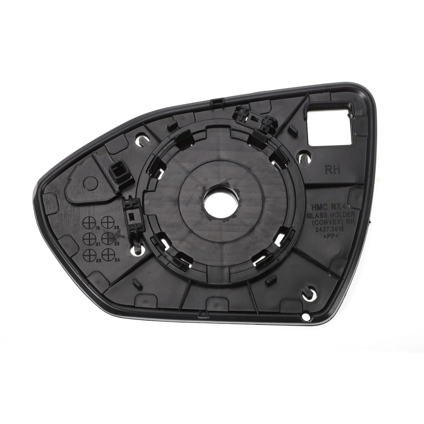 Right Side White Glass Mirror with Back Non-Heated for Hyundai Tucson (2022-2024)